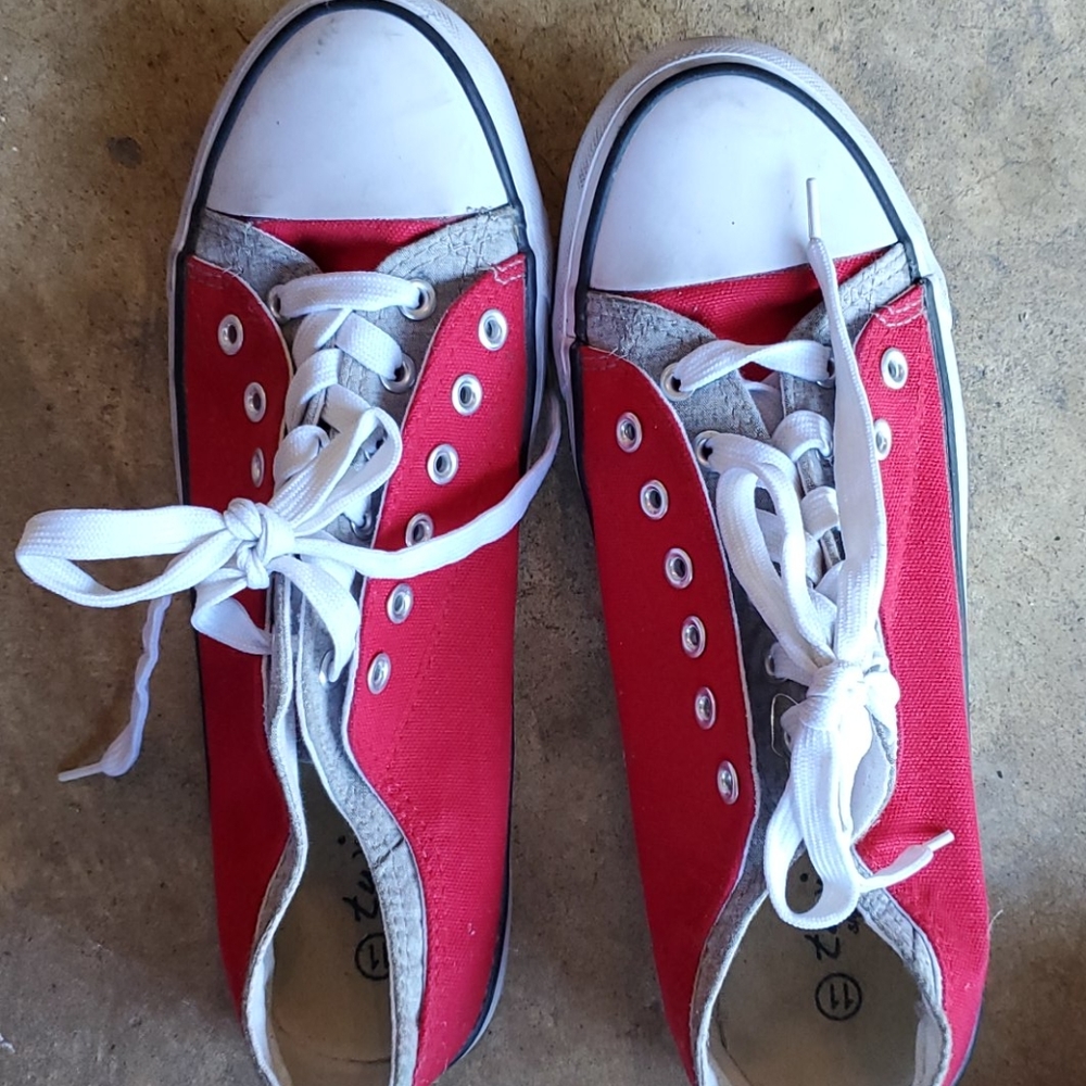Women Red Sneakers size 11